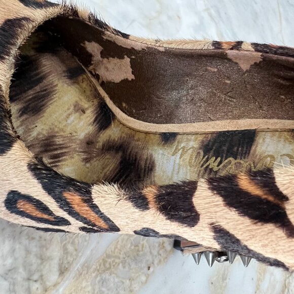 NWT Sam Edelman Lorissa Pony Leopard Spiked Heels - Picture 11 of 14